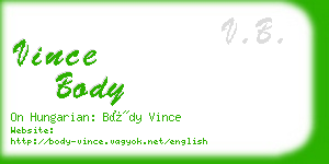 vince body business card